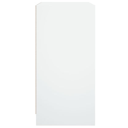 Beistellschrank mit Glastüren Weiß 68x37x75,5 cm