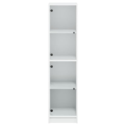 Highboard mit Glastüren Weiß 35x37x142 cm