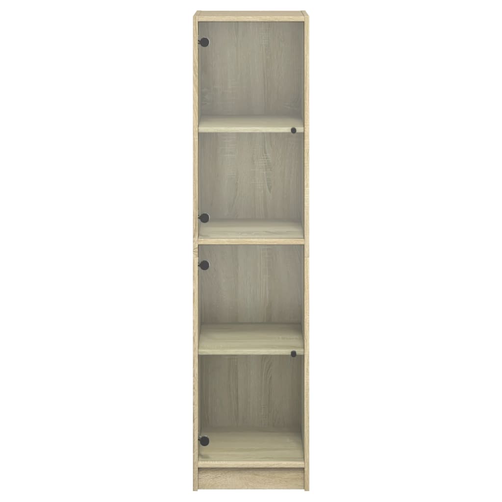 Highboard mit Glastüren Sonoma-Eiche 35x37x142 cm