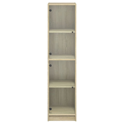 Highboard mit Glastüren Sonoma-Eiche 35x37x142 cm