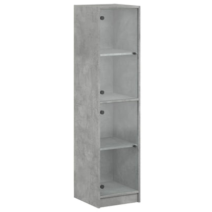 Highboard mit Glastüren Betongrau 35x37x142 cm