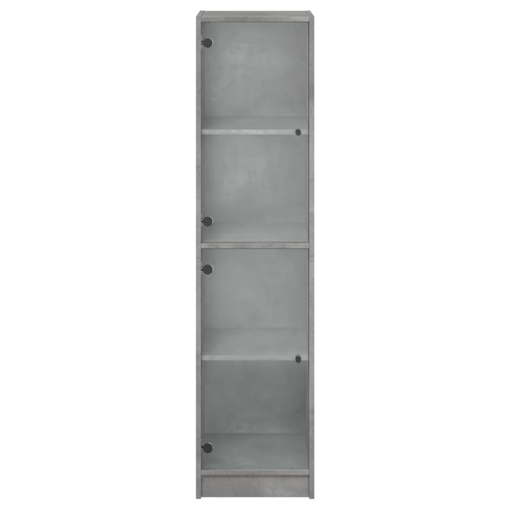Highboard mit Glastüren Betongrau 35x37x142 cm