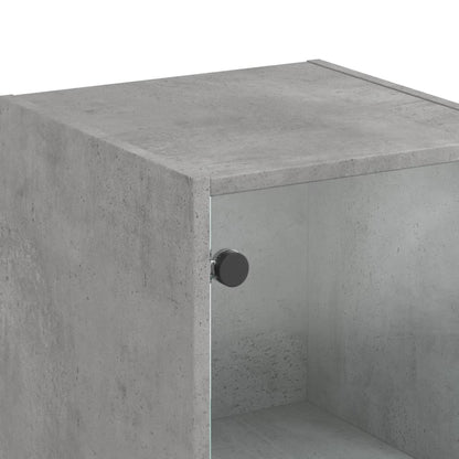 Highboard mit Glastüren Betongrau 35x37x142 cm