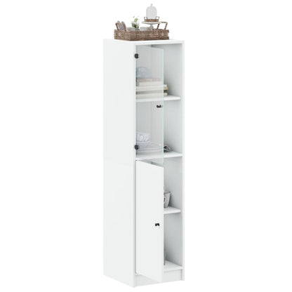 Highboard mit Glastür Weiß 35x37x142 cm