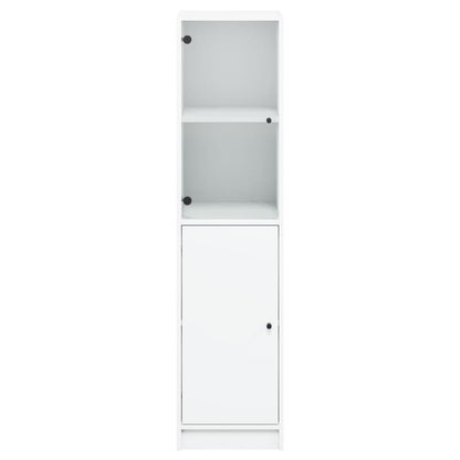 Highboard mit Glastür Weiß 35x37x142 cm