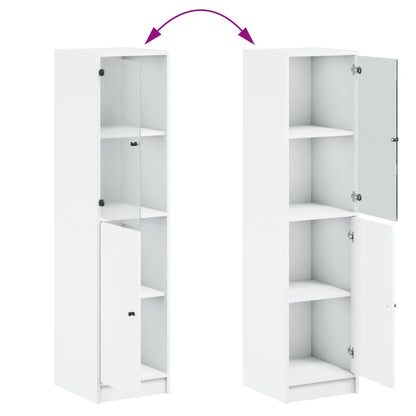Highboard mit Glastür Weiß 35x37x142 cm