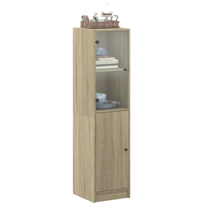 Highboard mit Glastür Sonoma-Eiche 35x37x142 cm