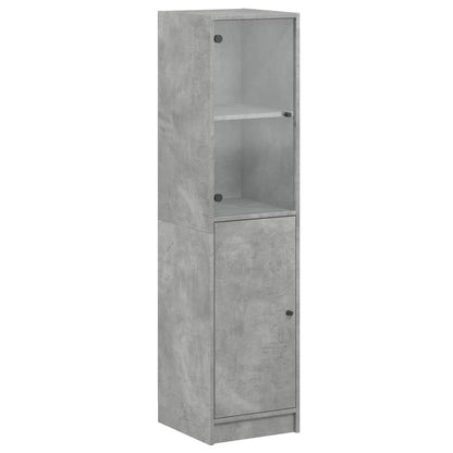 Highboard mit Glastür Betongrau 35x37x142 cm