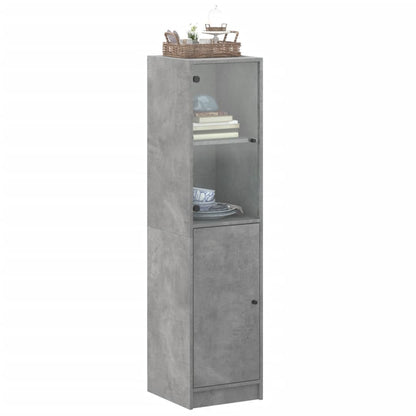 Highboard mit Glastür Betongrau 35x37x142 cm