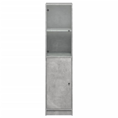 Highboard mit Glastür Betongrau 35x37x142 cm