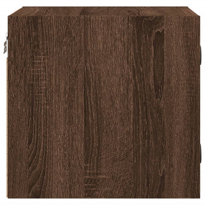 Nachttische mit Glastüren 2 Stk. Braun Eichen-Optik 35x37x35 cm