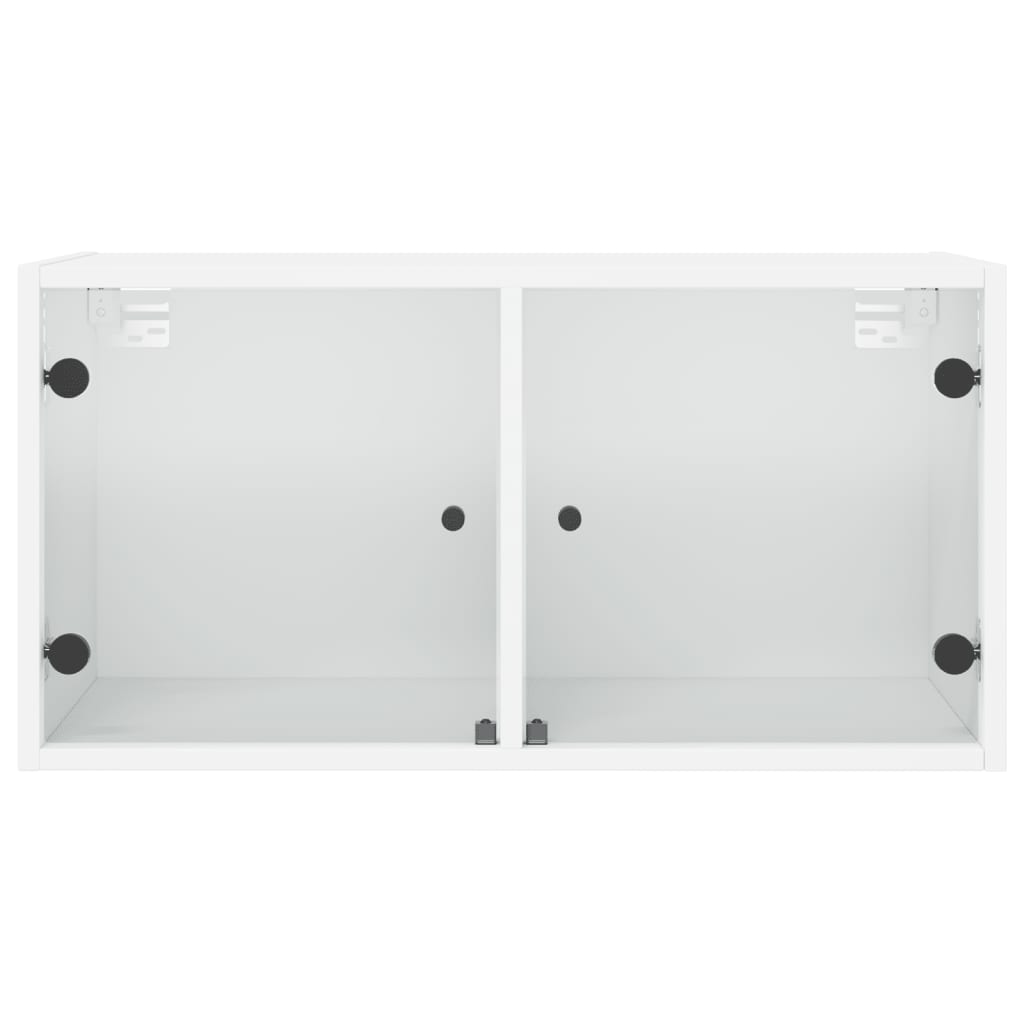 Wandschrank mit Glastüren Weiß 68,5x37x35 cm