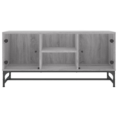 TV-Schrank mit Glastüren Grau Sonoma 102x37x50 cm