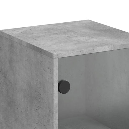 Beistellschrank mit Glastür Betongrau 35x37x100 cm