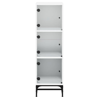 Highboard mit Glastüren Weiß 35x37x120 cm