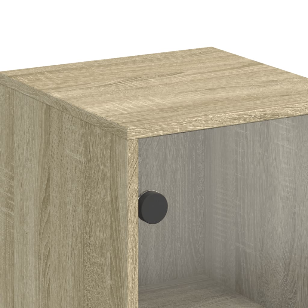 Highboard mit Glastüren Sonoma-Eiche 35x37x120 cm