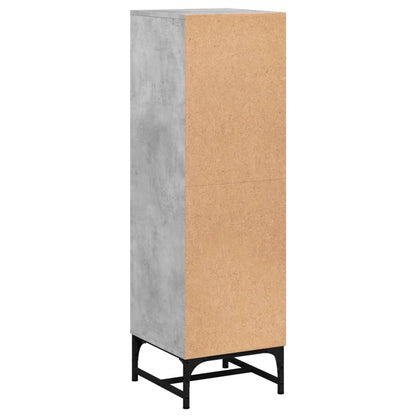 Highboard mit Glastüren Betongrau 35x37x120 cm