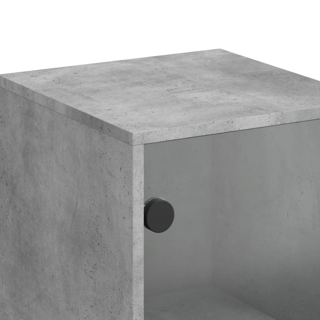 Highboard mit Glastüren Betongrau 35x37x120 cm