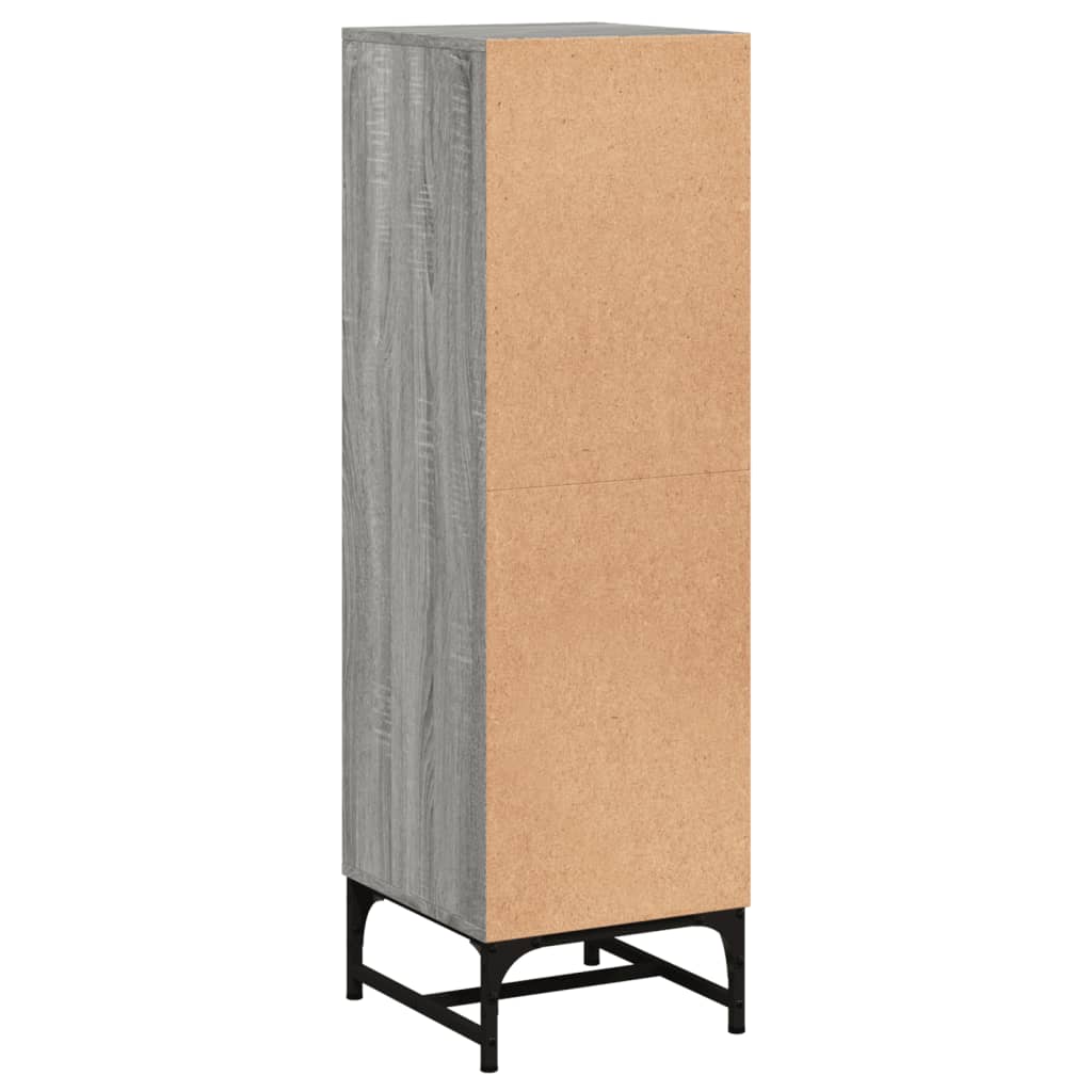 Highboard mit Glastüren Grau Sonoma 35x37x120 cm
