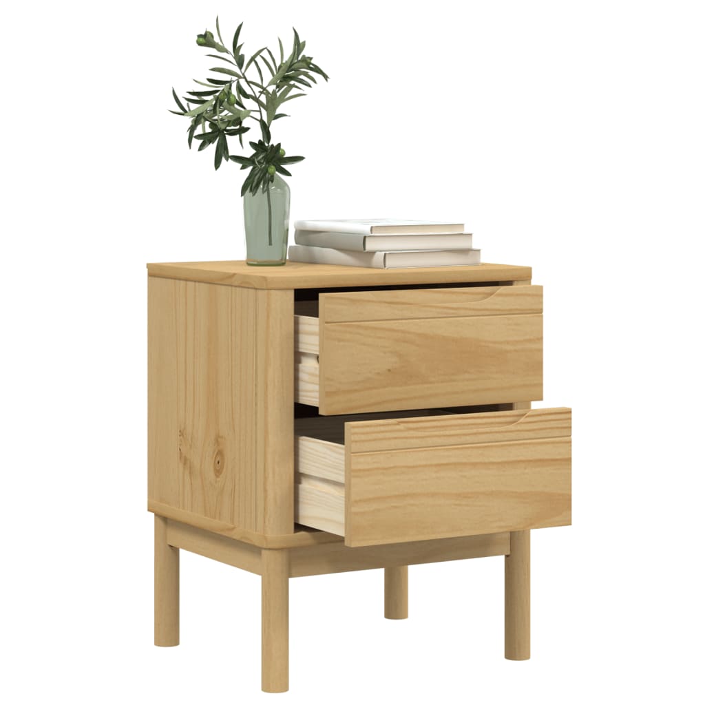 Sengebord FLORO voksbrunt 45x39x57 cm massivt fyrretræ