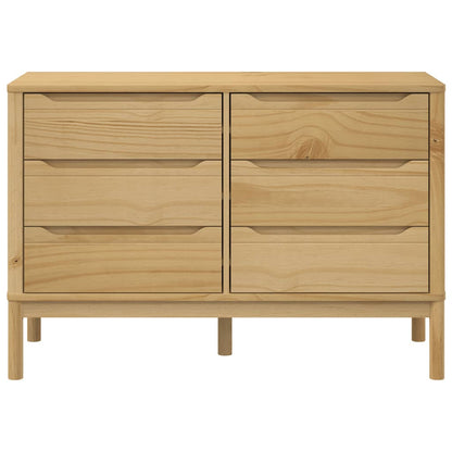 Kommode FLORO Wachsbraun Massivholz Kiefer