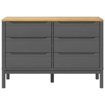 Kommode FLORO Grau Massivholz Kiefer