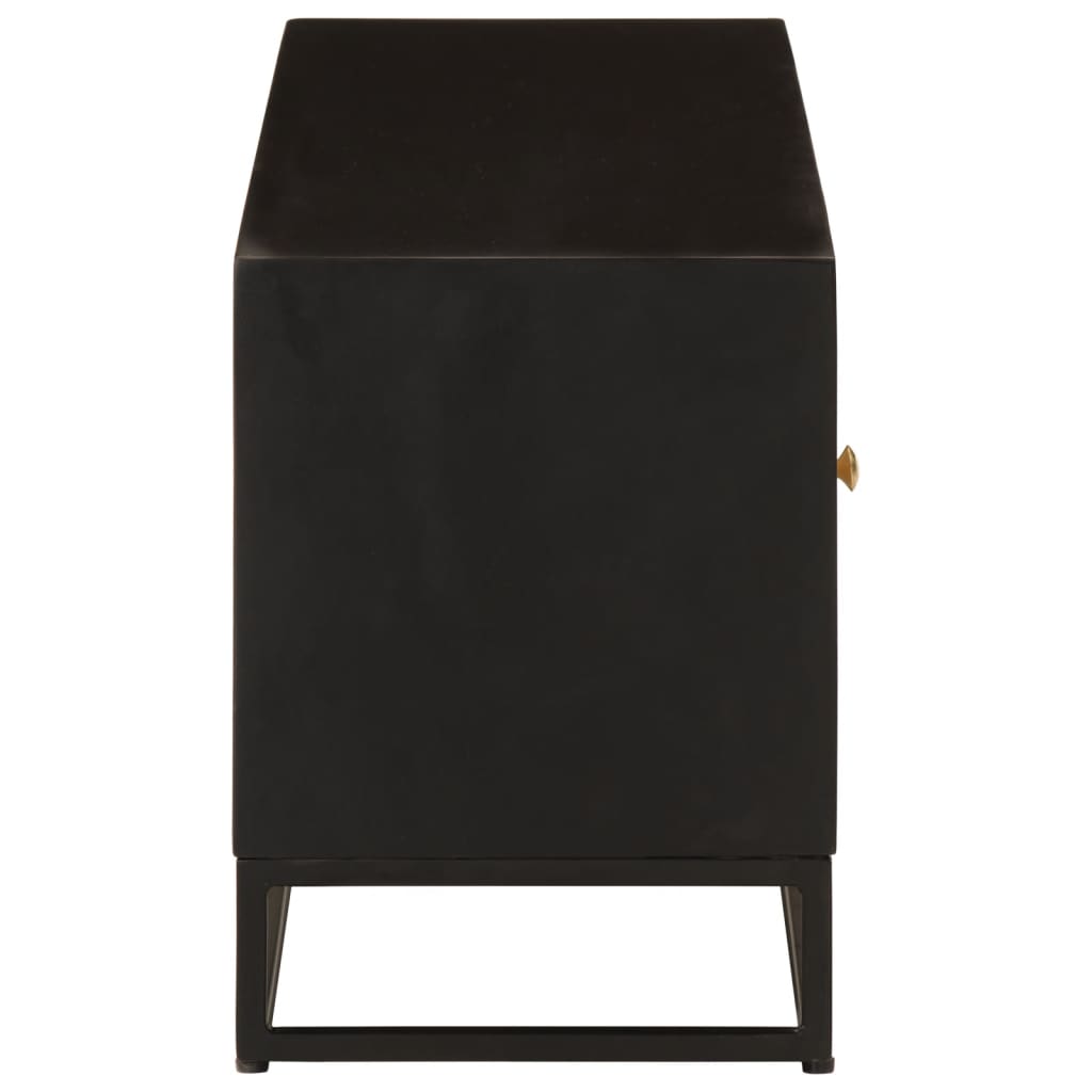 TV-skab Sort 110x30x40 cm Massivt mangotræ og jern
