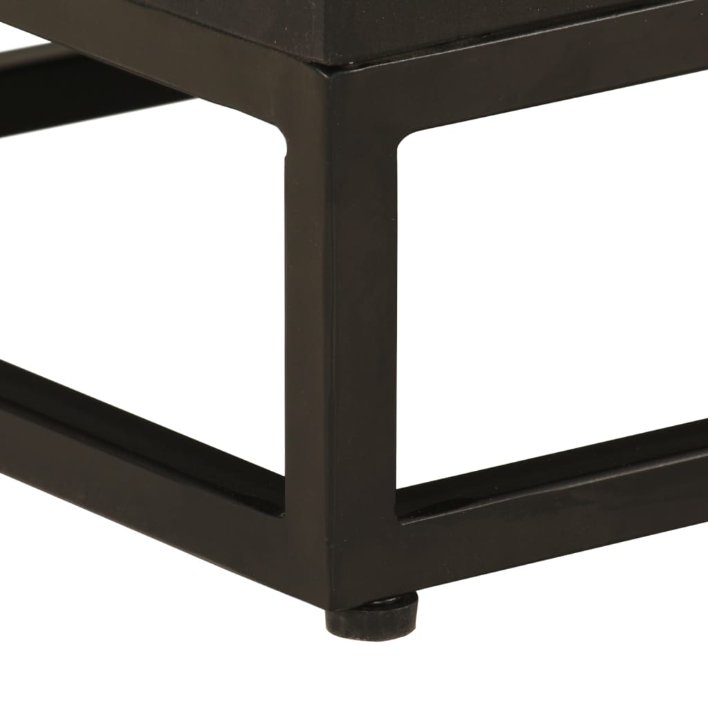 TV-skab Sort 110x30x40 cm Massivt mangotræ og jern