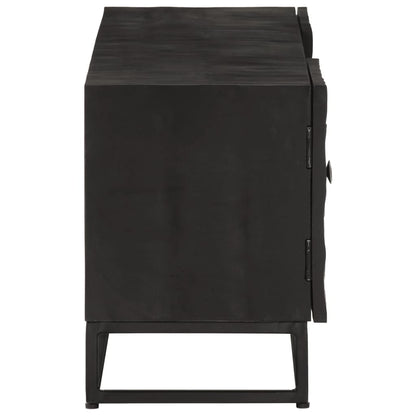 TV-skab Sort 110x30x40 cm Massivt mangotræ og jern