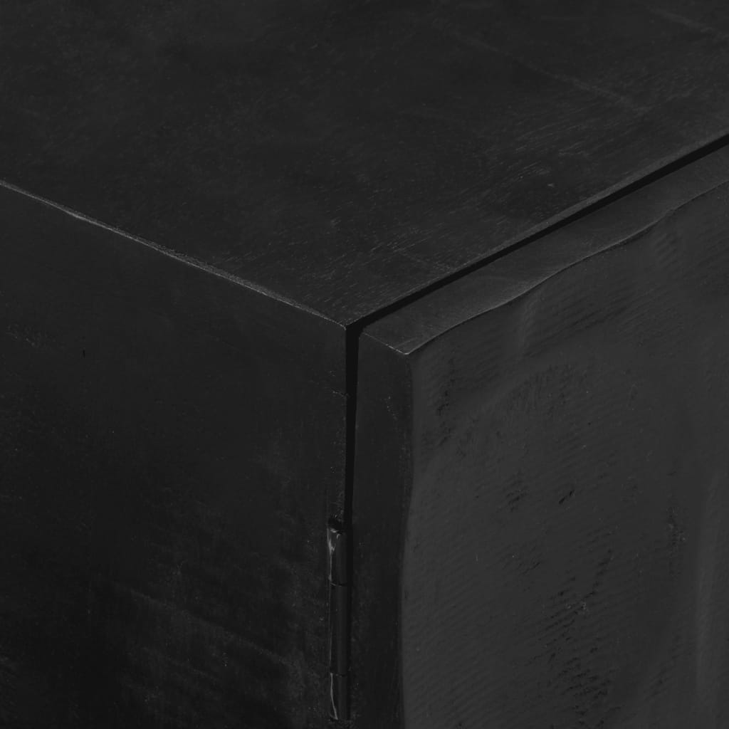 TV-skab Sort 110x30x40 cm Massivt mangotræ og jern