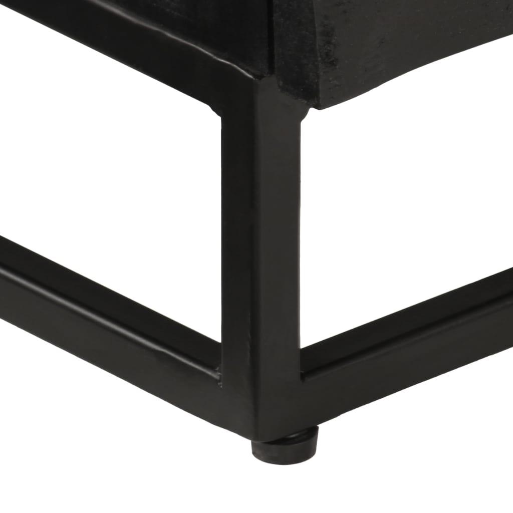 TV-skab Sort 110x30x40 cm Massivt mangotræ og jern