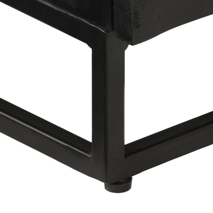 TV-skab Sort 110x30x40 cm Massivt mangotræ og jern