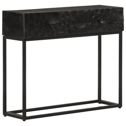 Konsolentisch Schwarz 90x30x76 cm Massivholz Mango und Eisen