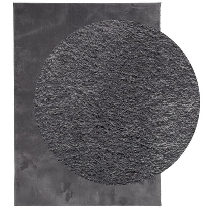 Teppich HUARTE Kurzflor Weich und Waschbar Anthrazit 140x200 cm