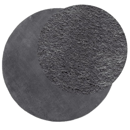 Teppich HUARTE Kurzflor Weich und Waschbar Anthrazit Ø 120 cm