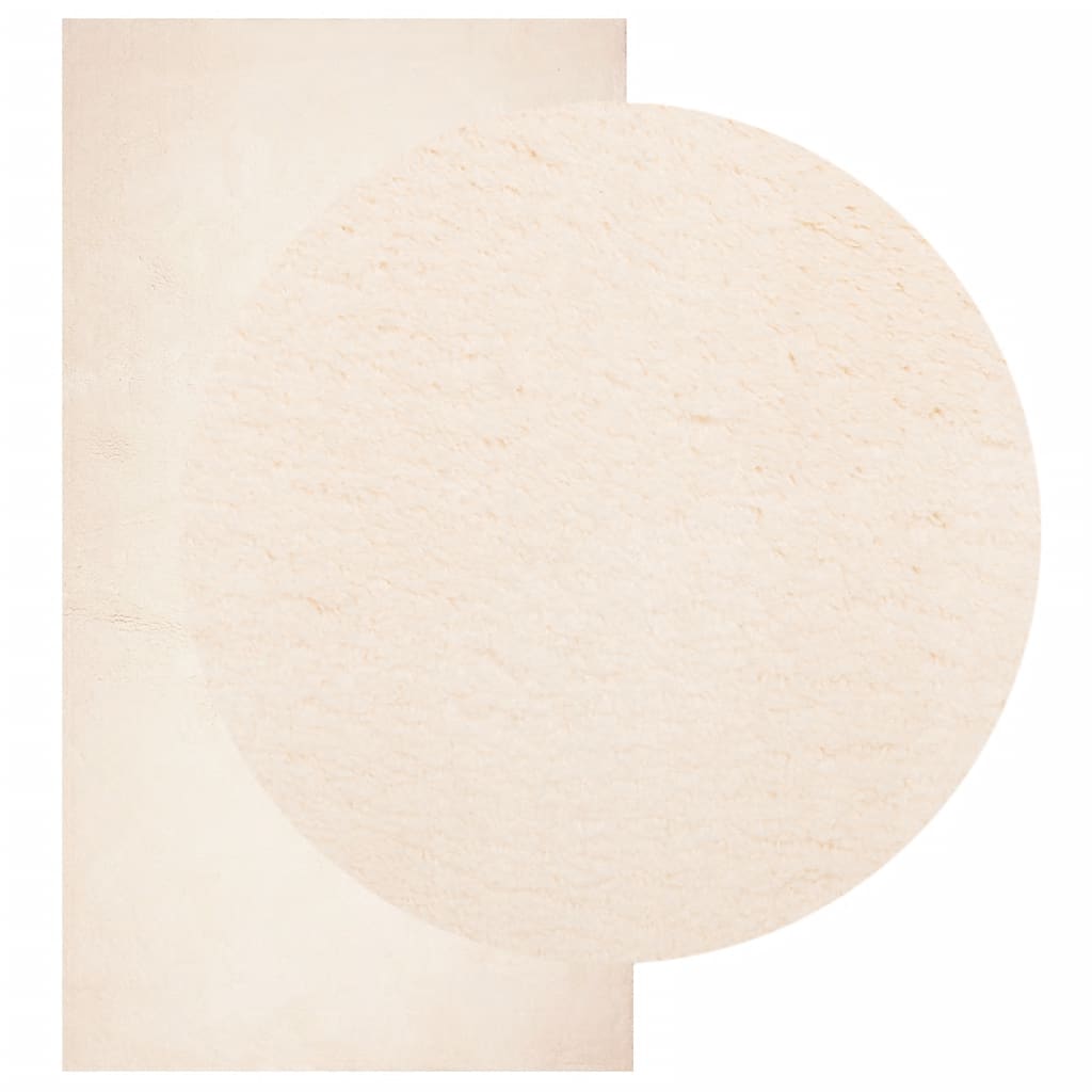 Teppich HUARTE Kurzflor Weich und Waschbar Beige 60x110 cm