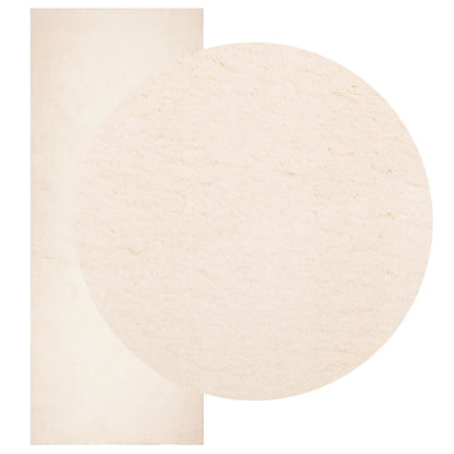 Teppich HUARTE Kurzflor Weich und Waschbar Beige 80x200 cm