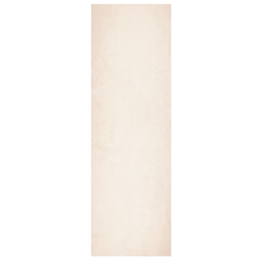 Teppich HUARTE Kurzflor Weich und Waschbar Beige 80x250 cm