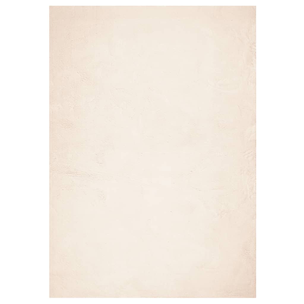 Teppich HUARTE Kurzflor Weich und Waschbar Beige 160x230 cm