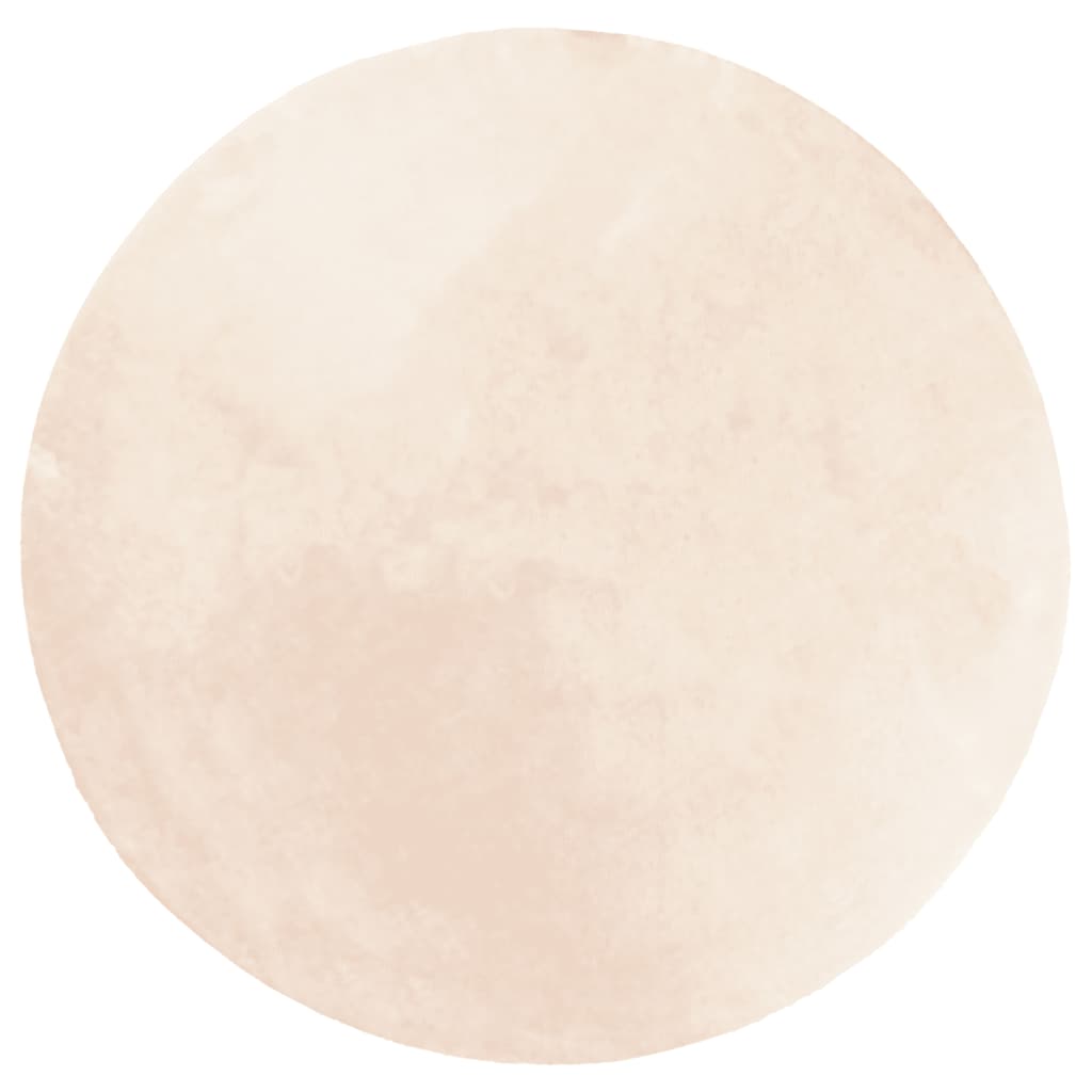 Teppich HUARTE Kurzflor Weich und Waschbar Beige Ø 100 cm