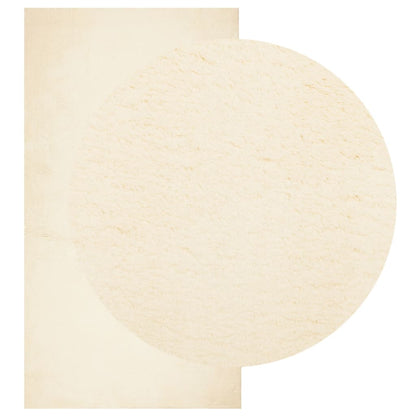 Teppich HUARTE Kurzflor Weich und Waschbar Creme 60x110 cm