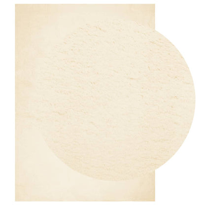 Teppich HUARTE Kurzflor Weich und Waschbar Creme 200x280 cm