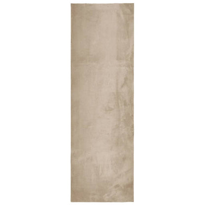 Teppich HUARTE Kurzflor Weich und Waschbar Sandfarben 80x250 cm