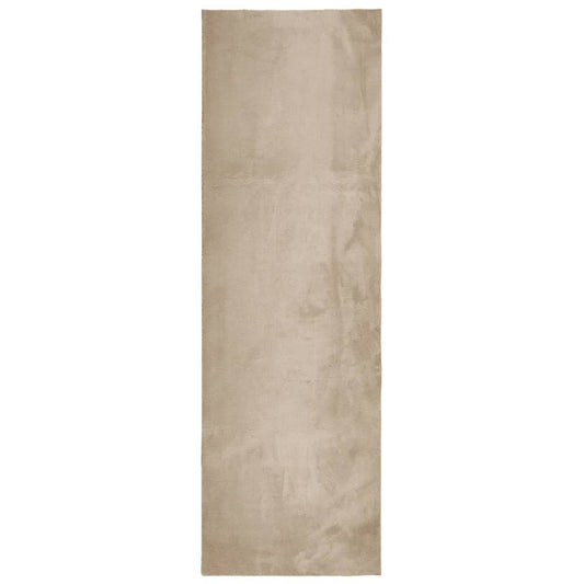 Teppich HUARTE Kurzflor Weich und Waschbar Sandfarben 80x250 cm