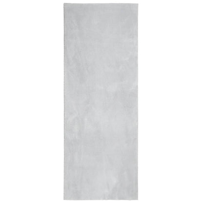 Teppich HUARTE Kurzflor Weich und Waschbar Grau 80x200 cm