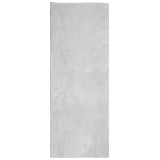 Teppich HUARTE Kurzflor Weich und Waschbar Grau 80x200 cm