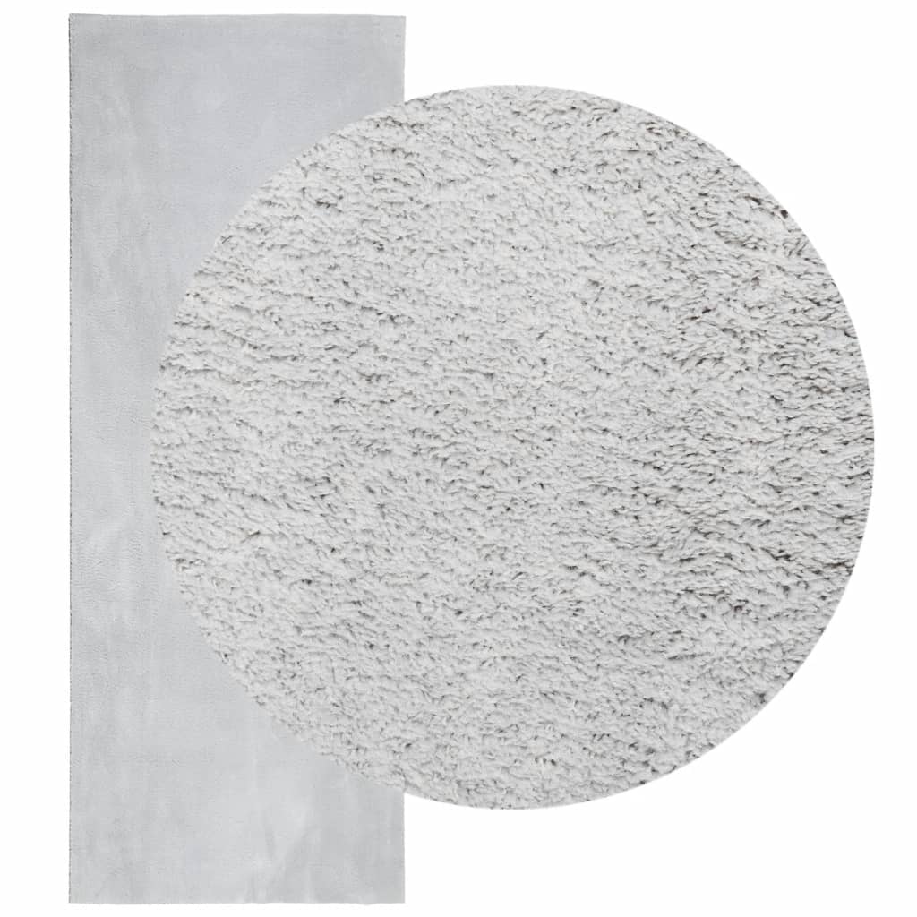 Teppich HUARTE Kurzflor Weich und Waschbar Grau 80x200 cm