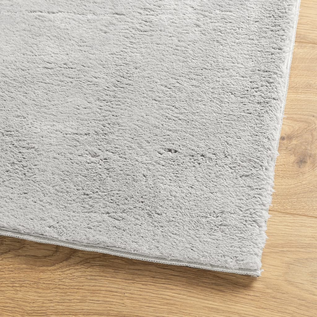 Teppich HUARTE Kurzflor Weich und Waschbar Grau 100x200 cm
