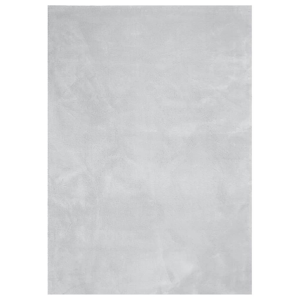 Teppich HUARTE Kurzflor Weich und Waschbar Grau 240x340 cm
