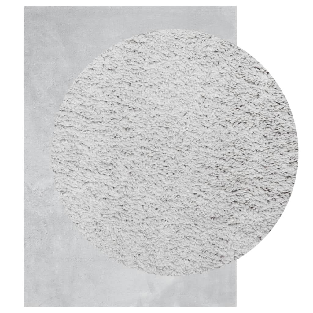 Teppich HUARTE Kurzflor Weich und Waschbar Grau 240x340 cm